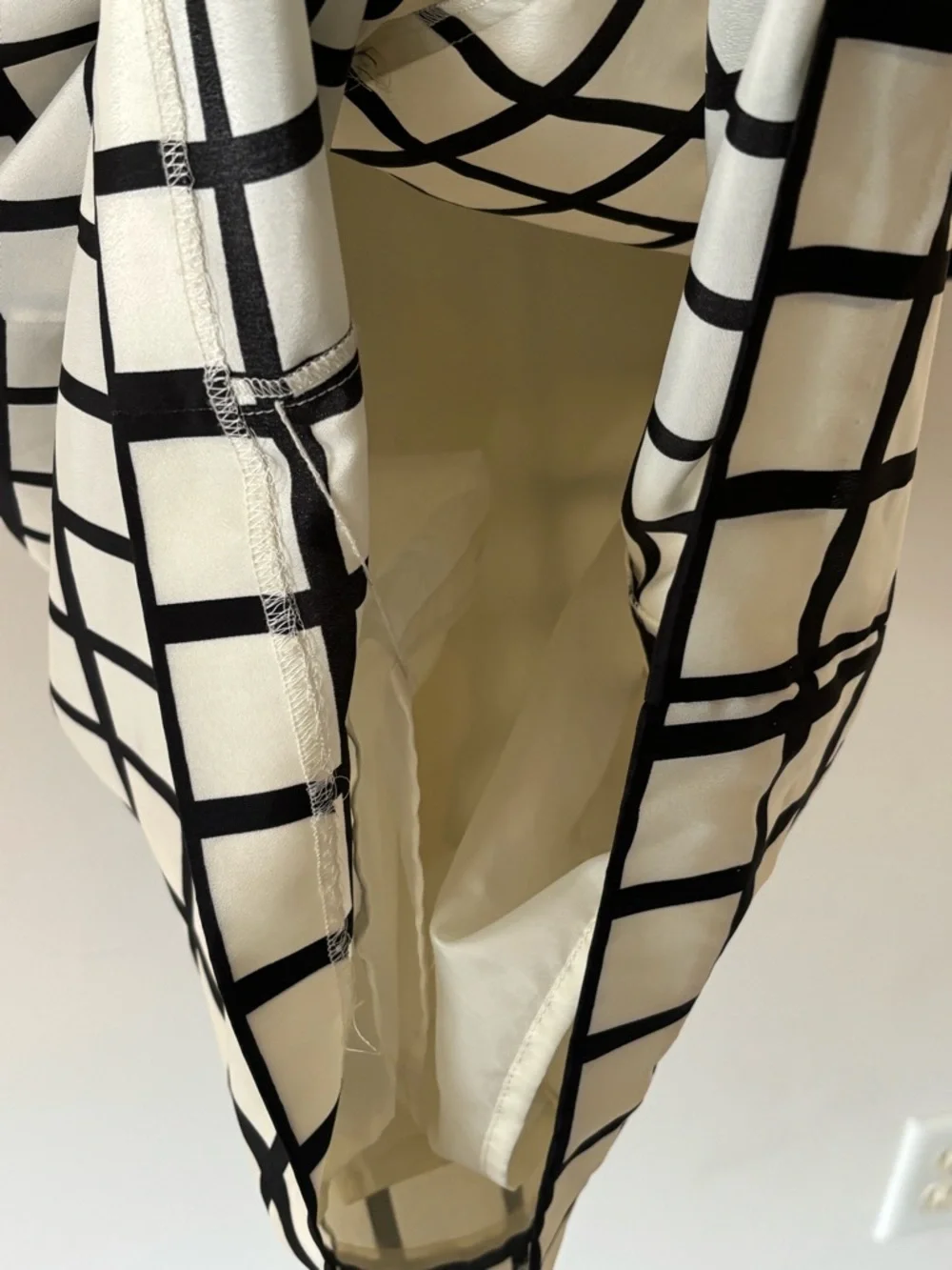 J Crew Black Off White Retro Plaid Printed Shift Dress Size 2 - Picture 8 of 8